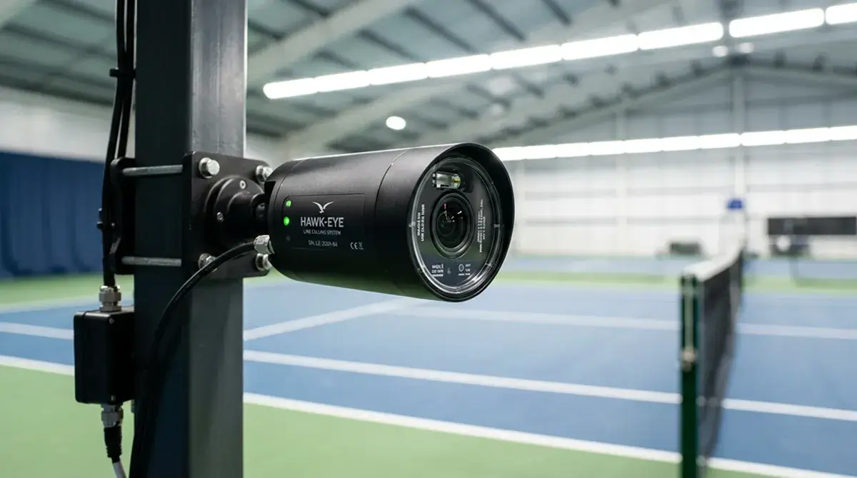 Hawk-Eye Electronic Line Calling System auf einem ATP-Tennisplatz